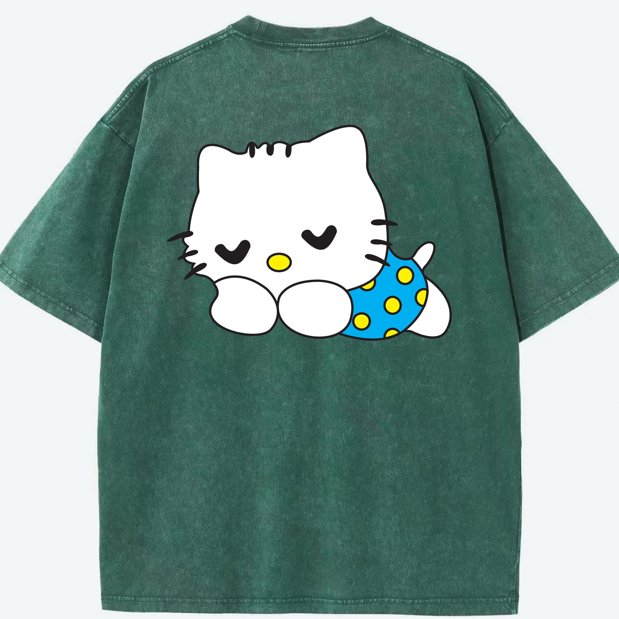 （画像用） Hello Kitty ハローキティ 綿100% ヴィンテージ風 半袖Tシャツ（背面プリント）
